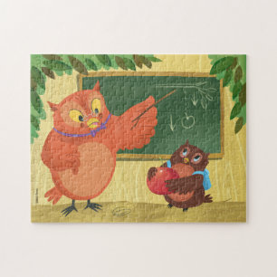 Leraar Owl en student Legpuzzel