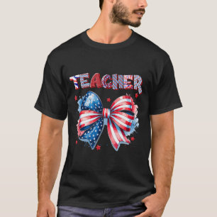 Leraar Patriottische Buiging Onafhankelijkheidsdag T-shirt