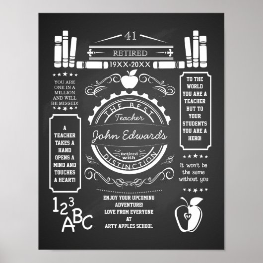 leraar pensionering bedankt dat je de appel verlaa poster (Voorkant)