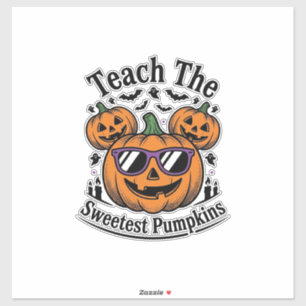 Leraar Pompoen Shirt Schattig Halloween Klas Ontwe Sticker