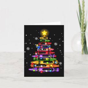 Leraar Potlood Kerstboom Lichtjes Student School Kaart