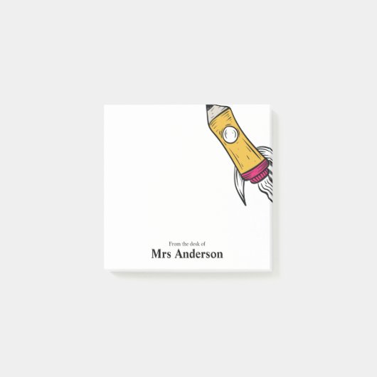 Leraar potlood Ruimteschip Rocket School Post-it® Notes (Voorkant)