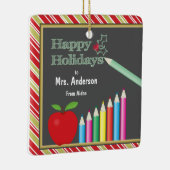Leraar Prettige feestdagen Chalkboard Apple Keramisch Ornament (Rechts)