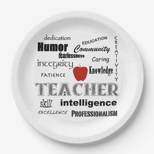 Leraar Pride + Red Apple Papieren Bordje (Voorkant)