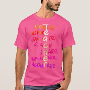 Leraar Quote Mentor Inspire leidt busaandeel in i T-shirt