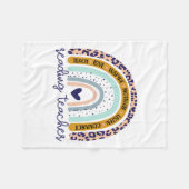 Leraar Rainbow Leopard Print Reading Specialist Fleece Deken (Voorkant (Horizontaal))