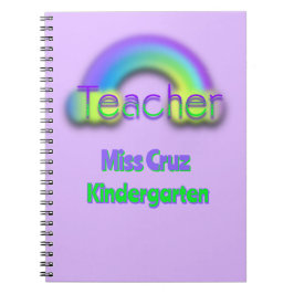 Leraar Rainbow Naam & Grade Spiral Foto Notitieboe Notitieboek