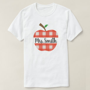Leraar Red Gingham Apple Split Design Unisex T-shirt