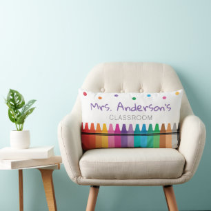 Leraar Regenboogkrijt Voorschoolse Klasdecoratie Kussen