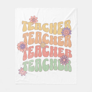 Leraar retro stijl tekst ontwerp fleece deken
