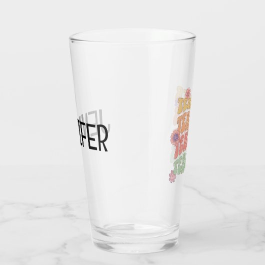 Leraar retro stijl tekst ontwerp glas (Rechts)