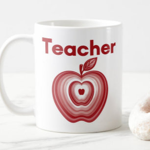 Leraar Rode Appel Ringen Cadeau Koffiemok