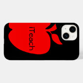 Leraar Rood en Zwart Apple Case-Mate iPhone Case (Achterkant (horizontaal))