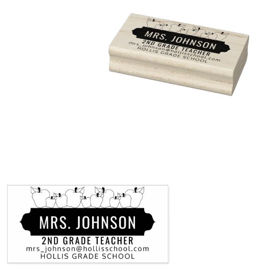 Leraar school - Apple Design Rubberstempel (Gestempeld)