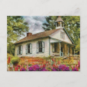 Leraar - Schoolhuis Briefkaart