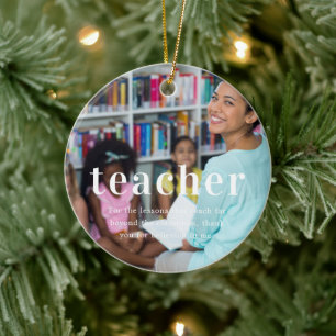 Leraar Sentimenteel Foto Aandenken Kerstmis Keramisch Ornament