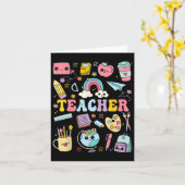 Leraar Shirt Groovy leraar Terug naar school voor Kaart (Gele Bloem)