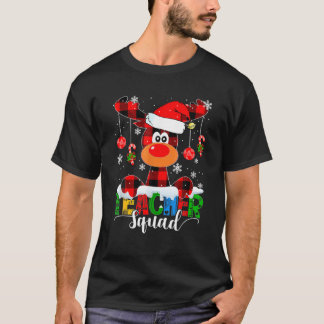 Leraar Squad Reindeer Funny Teacher Kerstmis Xma T-shirt