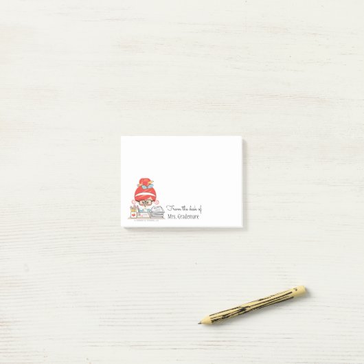 Leraar Sticky Notes Redhead (Op bureau)