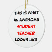 leraar student, geweldige keramisch ornament (Links)