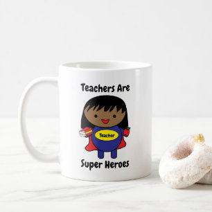 Leraar Super Hero Zwarte Vrouw Personaliseren Koffiemok