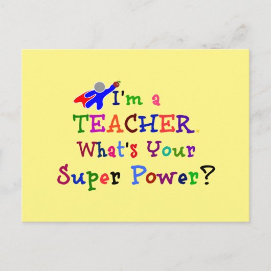 Leraar Superheld Briefkaart (Voorkant)