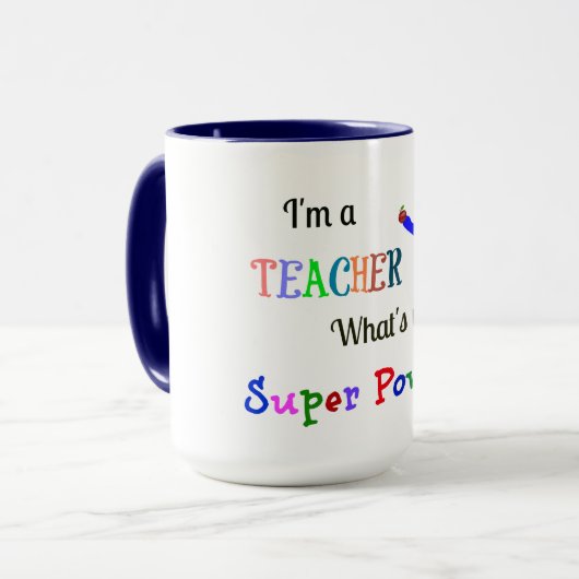 Leraar Superheld Mok (Voorkant links)
