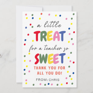 Leraar Sweet Treat Label, Leraar Waardering Bedankkaart