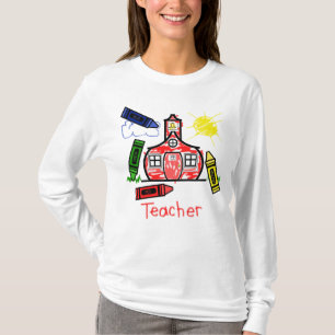 Leraar T Shirt - Schoolhouse en Crayons