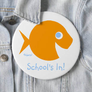 Leraar terug naar school in Cute Goldfish Ronde Button 6,0 Cm