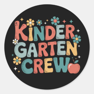 Leraar terug naar school Kindergarten Crew Ronde Sticker