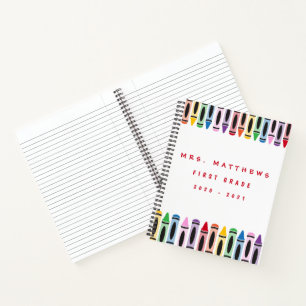 Leraar Terug naar schoolklapkleurkrayon Notitieboek