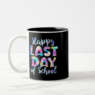 Leraar Tie Dye Hallo Summer Happy Last Day Sch Tweekleurige Koffiemok