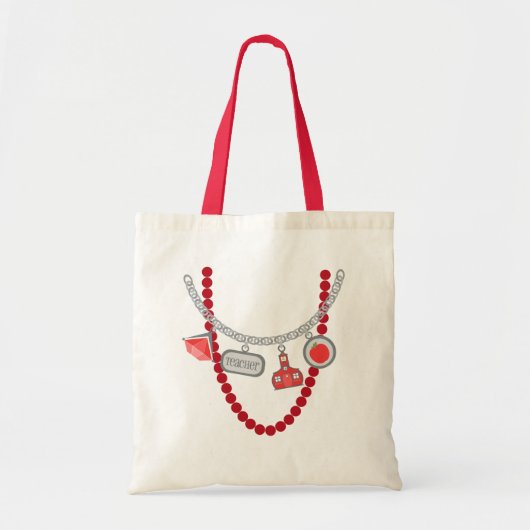 Leraar Trompe L'Oeil Charm Ketting & Beads Tote Bag (Voorkant)
