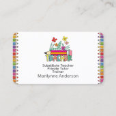 Leraar Tutor Trainer Regenboog Potloden Visitekaartje (Voorkant)