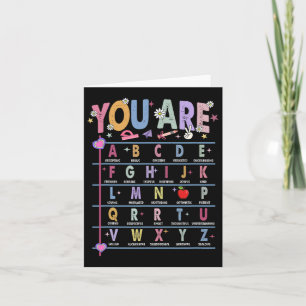 Leraar U bent letters Alfabet Leer ABC's Terug naa Kaart