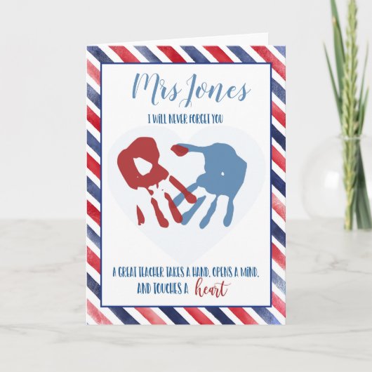 leraar u hebt een handdruk achtergelaten op onze h kaart (Voorkant)