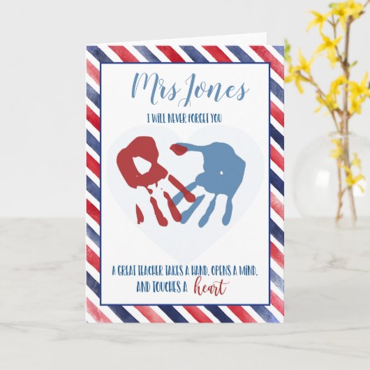 leraar u hebt een handdruk achtergelaten op onze h kaart (Gele Bloem)