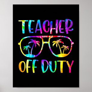 Leraar uit dienst zomer vorige schooltijd verf poster