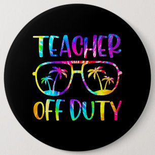 Leraar uit dienst zomer vorige schooltijd verf ronde button 6,0 cm