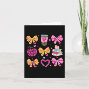 Leraar Valentijnsdag Coquette Potlood Koffie Boog Kaart