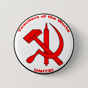 Leraar van de wereld, verenigd! ronde button 5,7 cm