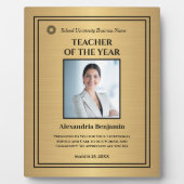 Leraar van het jaar Foto Gold Award - Persoonlijk Fotoplaat (Voorkant)