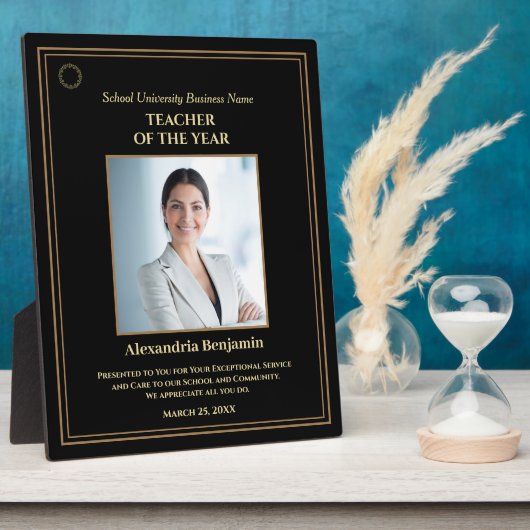 Leraar van het jaar Foto Gold Personalize Award Fotoplaat (Zijkant)