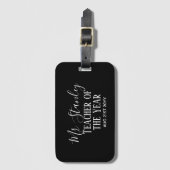 Leraar van het Jaar Gepersonaliseerde Moderne Teks Bagagelabel (Voorkant (verticaal))