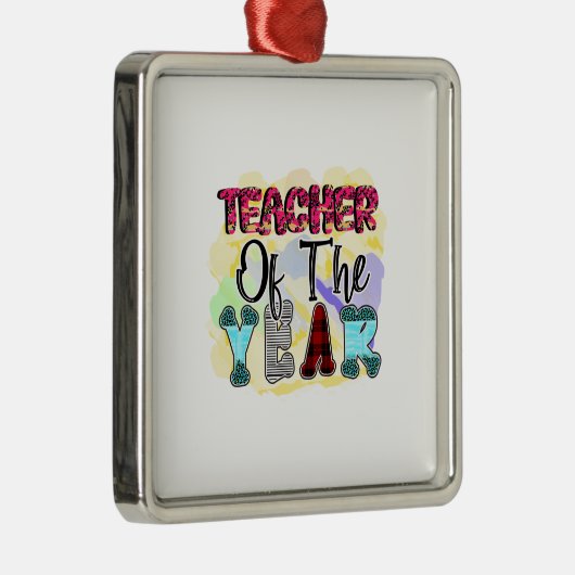 leraar van het jaar metalen ornament (Rechts)