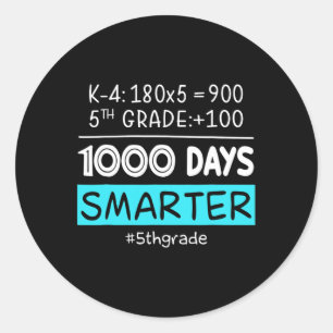 Leraar van het vijfde leerjaar 1000 dagen Slimmer Ronde Sticker