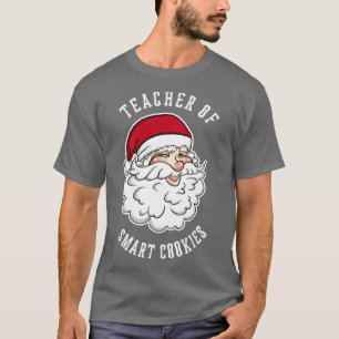 Leraar van slimme koekjes Grappige Kerstman Ts T-shirt