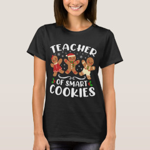 Leraar van Smart Cookies Christmas Gingerbread Cut T-shirt