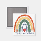 Leraar Vibes Fun Rainbow Inspirivity Magneet (Voorkant / Achterkant)
